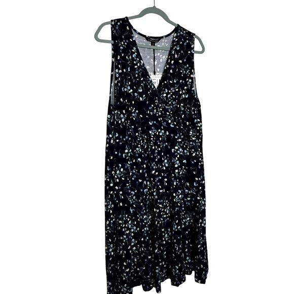 41 Hawthorn Elisse Knit Surplice Dress Women’s Large Navy Sleeveless NWT - Picture 2 of 7